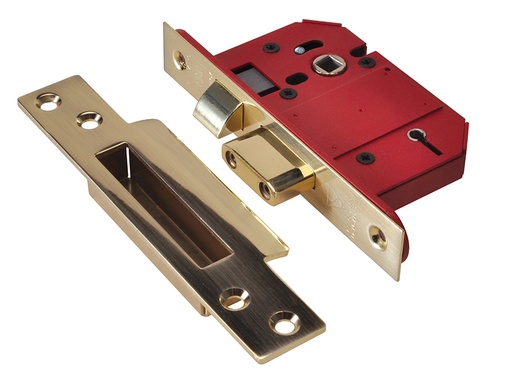 [HIS-191836] UNNY2200SP25 - StrongBOLT 2200S BS 5 Lever Mortice Sashlock Satin Brass 68mm Visi