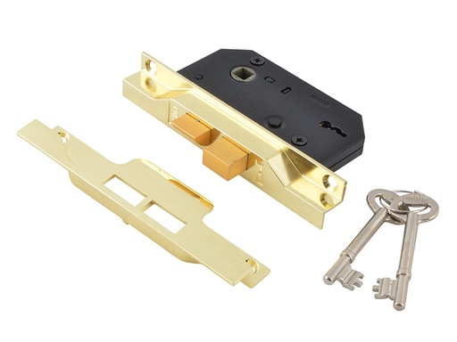 [HIS-191854] UNNY2242EB25 - 2242 2 Lever Mortice Rebated Sashlock Electro Brass 65.5mm 2.5in Visi