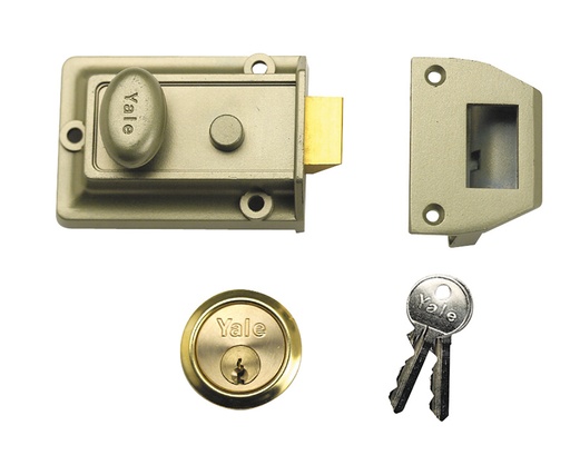 [HIS-192974] YAL77ENBPB - P77 Traditional Nightlatch 60mm Backset Nickel Brass Finish Box
