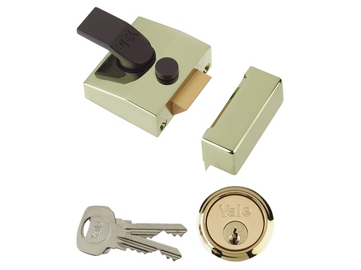 [HIS-192979] YAL85BLXPL - 85 Deadlocking Nightlatch 40mm Backset Brasslux Finish Box