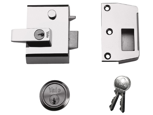 [HIS-193027] YALP2DMGPB - P2 Double Locking Nightlatch 40mm Backset DMG/PB Finish Visi