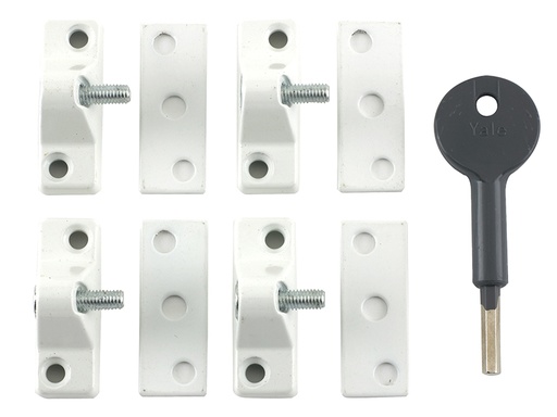 [HIS-193121] YALV8K1184WE - 8K118 Economy Window Lock White Finish Pack of 4 Visi