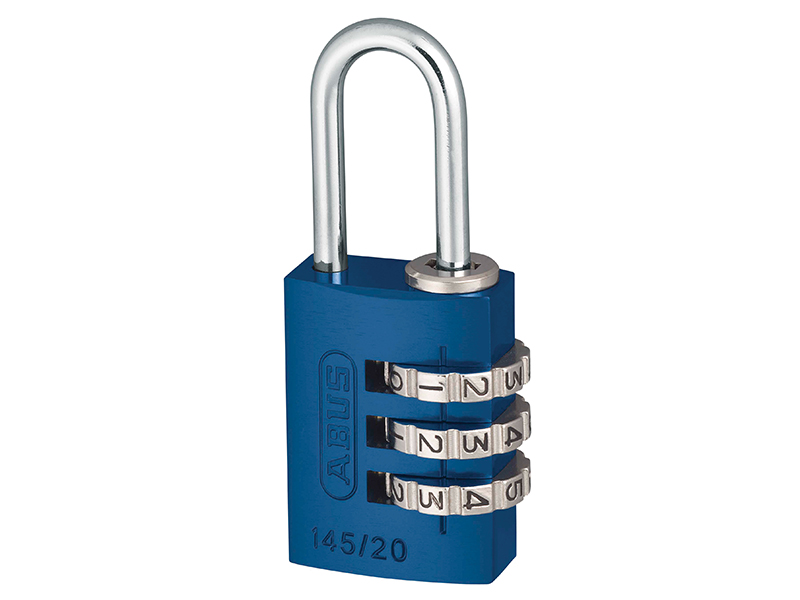 ABU14520BLU - 145/20 20mm Aluminium Combination Padlock Blue 46568