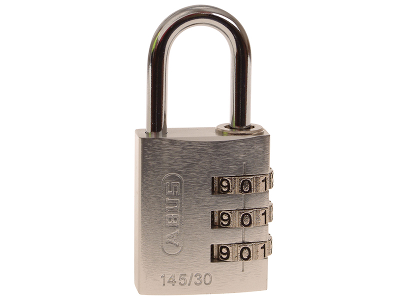 ABU14530SIL - 145/30 30mm Aluminium Combination Padlock Silver 46583
