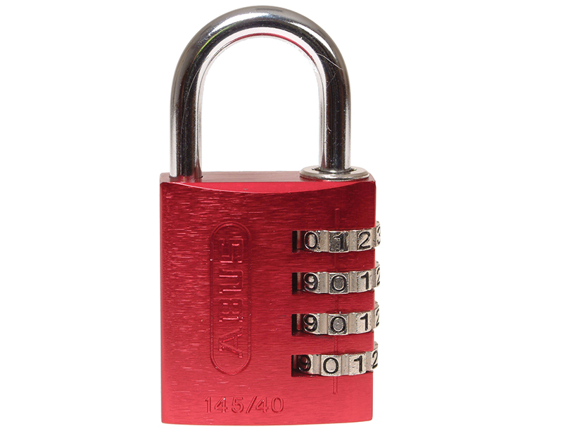 ABU14540RED - 145/40 40mm Aluminium Combination Padlock Red 48829