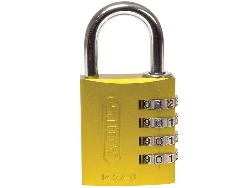 ABU14540YEL - 145/40 40mm Aluminium Combination Padlock Yellow 49535