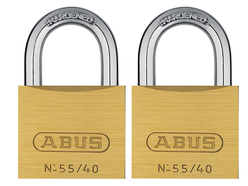 ABU5540TC - 55/40mm Brass Padlocks Twin Pack