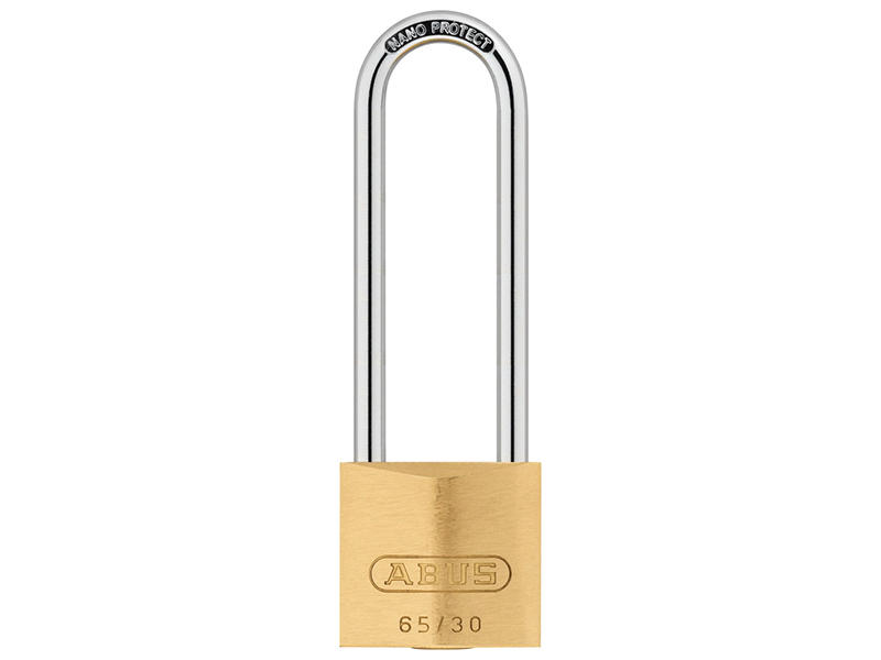 ABU6530LS60 - 65/30mm Brass Padlock 60mm Long Shackle