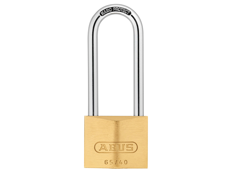 ABU6540LS63C - 65/40mm Brass Padlock 63mm Long Shackle Carded