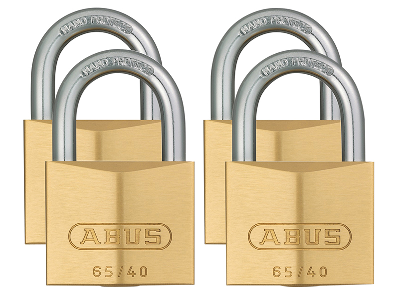 ABU6540QPK - 65/40mm Brass Padlock Quad Pack