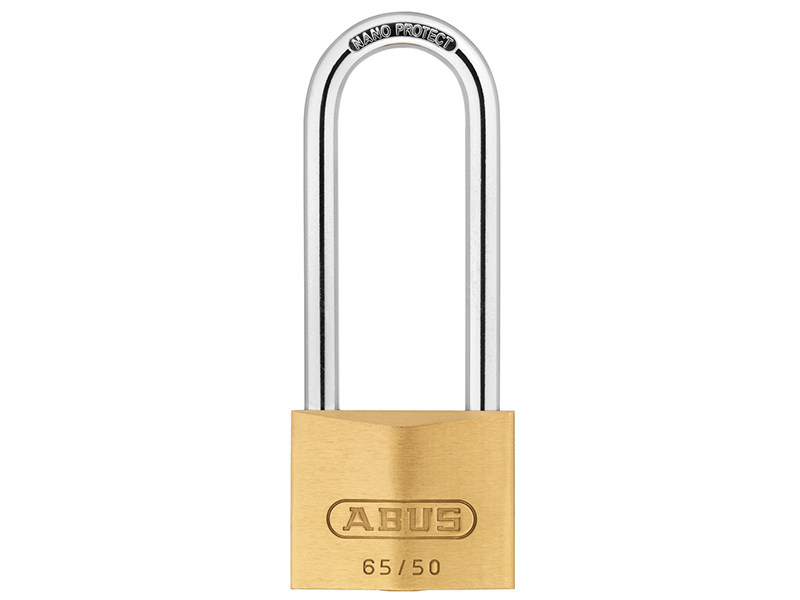ABUKA12020 - 65/50mm Brass Padlock 80mm Long Shackle Keyed Alike 6504