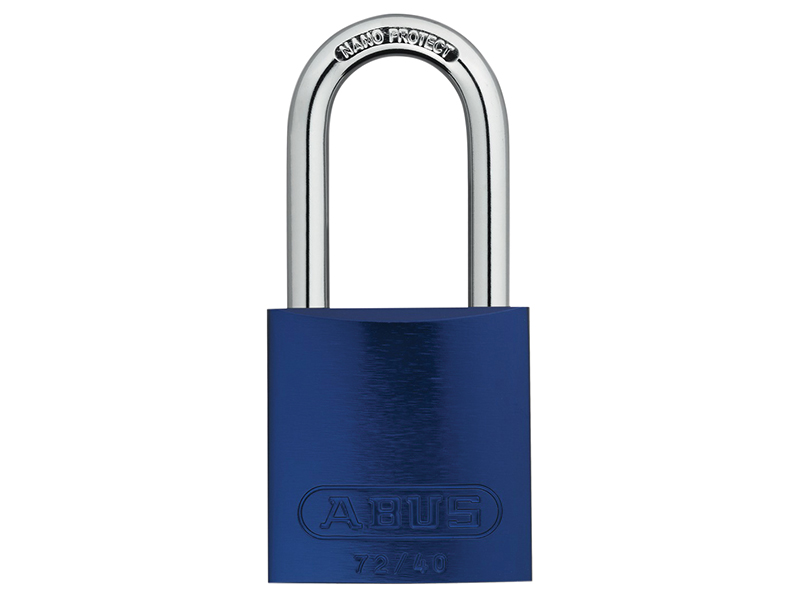 ABUKA45233 - 72/40mm Aluminium Padlock 40mm Long Shackle Blue Keyed Alike TT60121