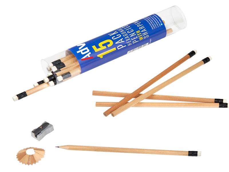 ADVAPTUB15 - Hexagonal HB Pencils & Sharpener (Tub 15)