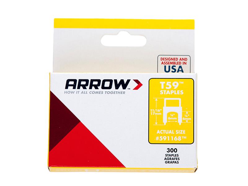 T59 Insulated Staples Clear 6 x 6mm Box 300