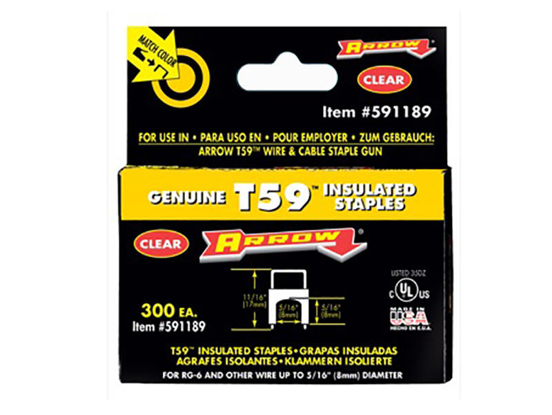 T59 Insulated Staples Clear 8 x 8mm Box 300