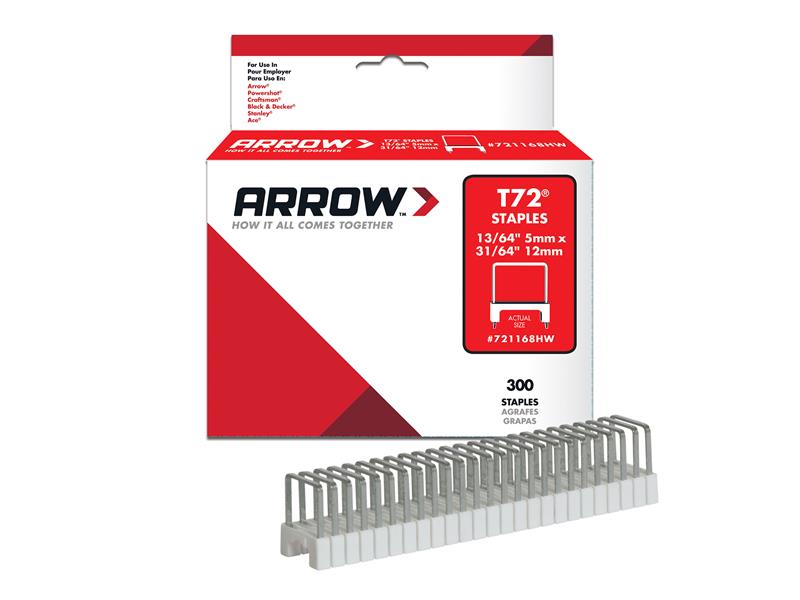 T72 Clear Insulated Staples 5 x 12mm Box 300