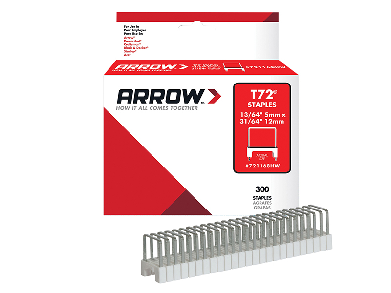 T72HW Clear Insulated Staples for Hardwood 5 x 12mm Box 300