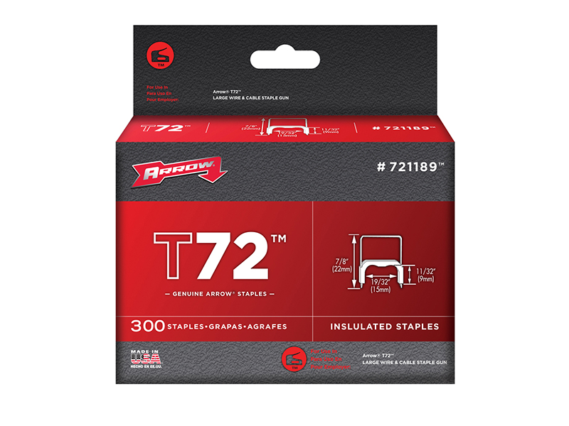 T72 Clear Insulated Staples 9 x 15mm Box 300