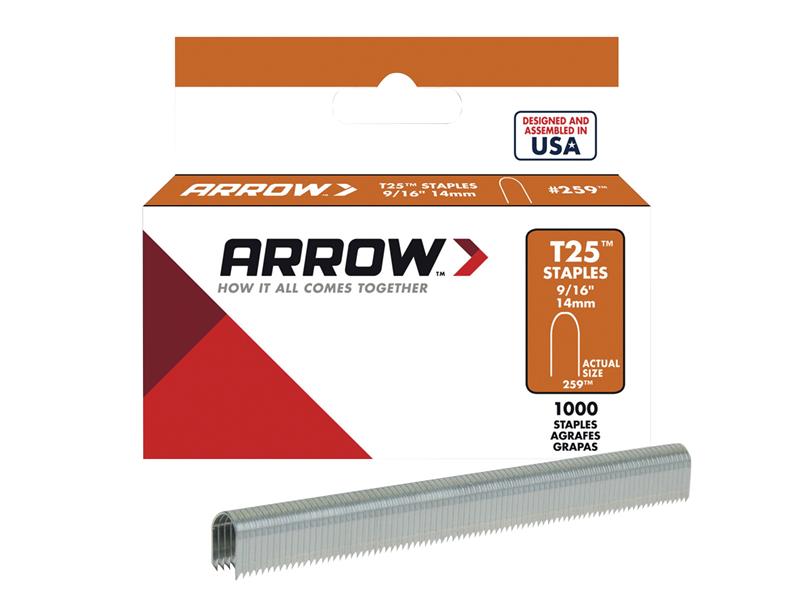 T25 Staples 14mm (9/16in) Box 1000