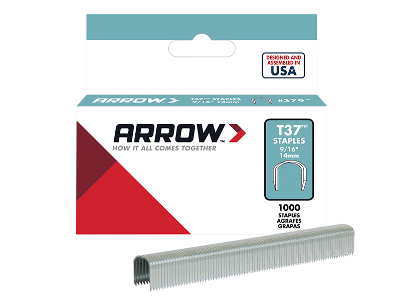 T37 Staples 12mm (1/2in) Box 1000