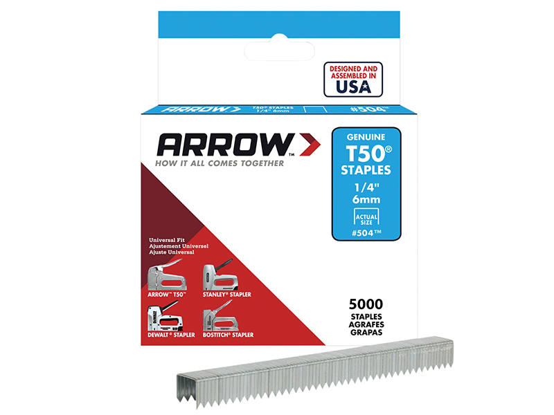 T50 Staples 6mm (1/4in) Bulk Pack 5000