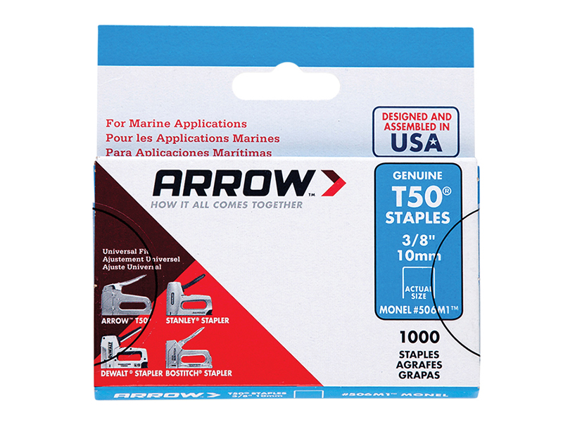 T50M 506m Monel Staples 10mm (3/8in) Box 1000