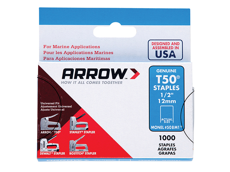 T50M 505m Monel Staples 8mm ( 5/16in) Box 1000