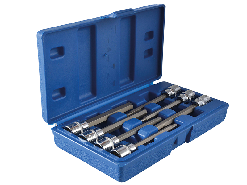 Extra Long 3/8in Square Drive Hex Bit Sockets 7Piece