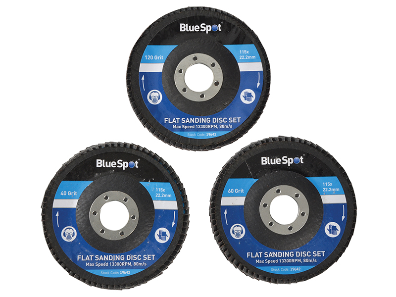 B/S19642 - Sanding Flap Disc Set 3 Piece 115mm (4.1/2in)