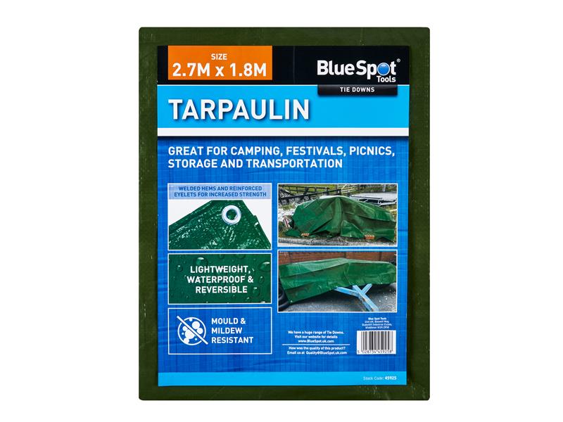 B/S45925 - Green Tarpaulin 2.7x1.8m
