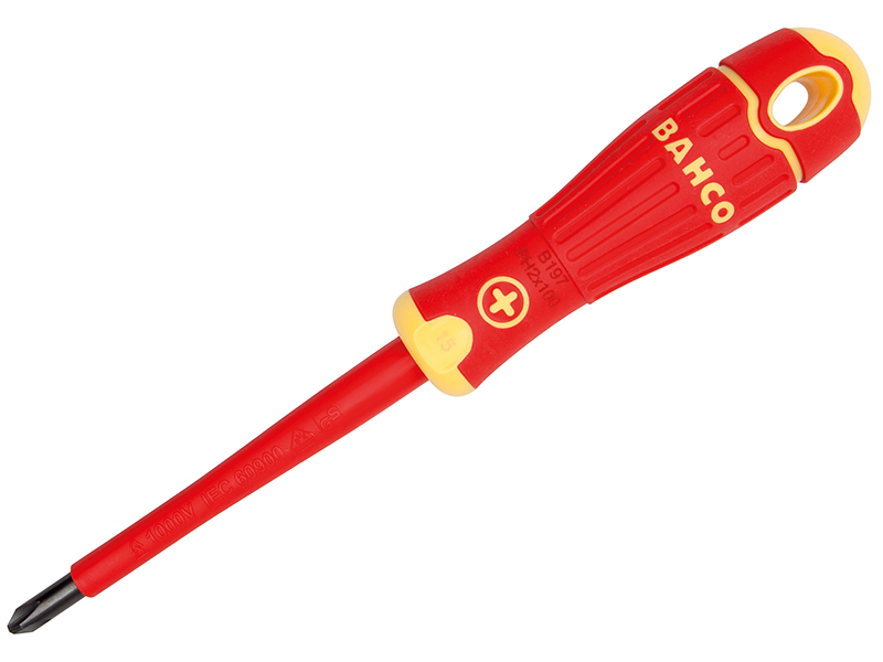 BAH197001080 - BAHCOFIT Insulated Screwdriver Phillips Tip PH1 x 80mm