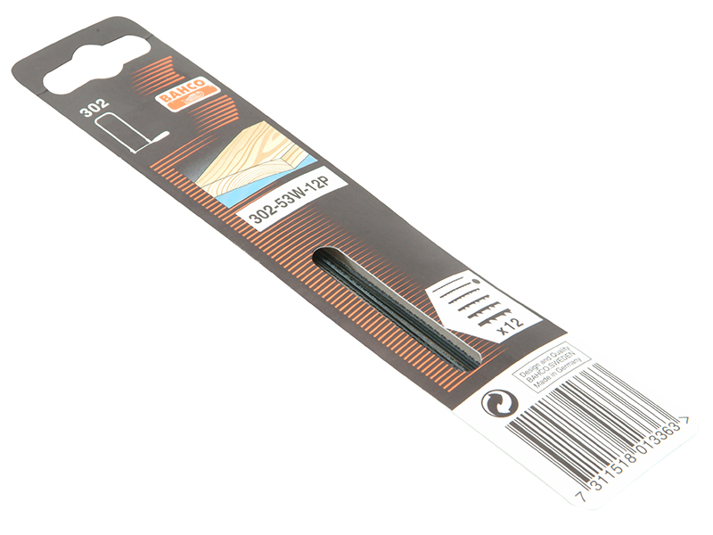 BAH30253W - 302-53W-12P Fret Saw Blades for Wood 130mm (5in) (Pack of 12)