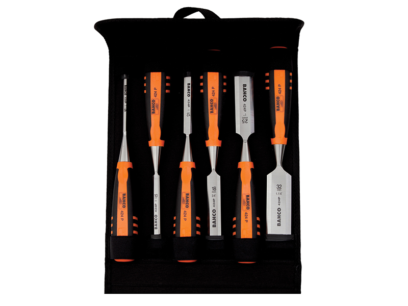 BAH424PS6PPK - 424-P Bevel Edge Chisel Set 6 Piece in Pouch