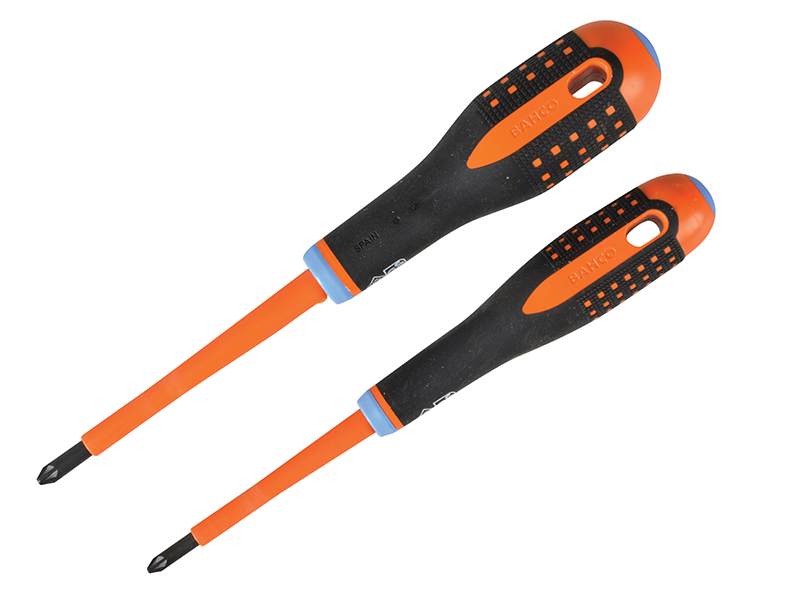 Insulated ERGO Combi Screwdriver Twin Pack PZ1/SL5 & PZ2/SL6