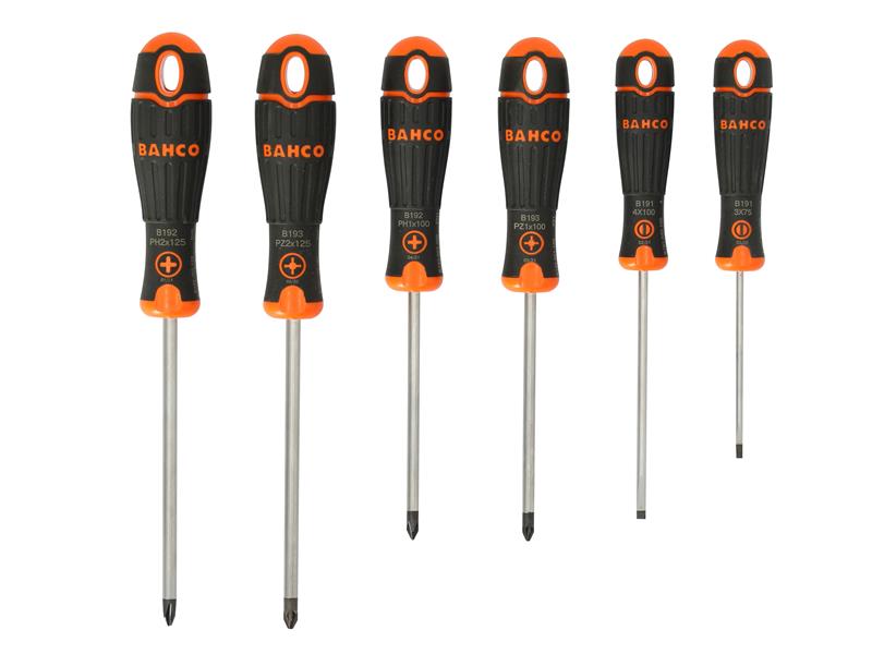 BAHCOFIT Screwdriver Set 6 Piece SL/PH/PZ