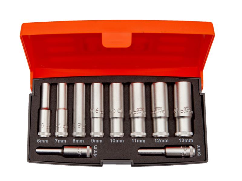 S0810L 1/4in Drive Deep Socket Set of 10 Metric