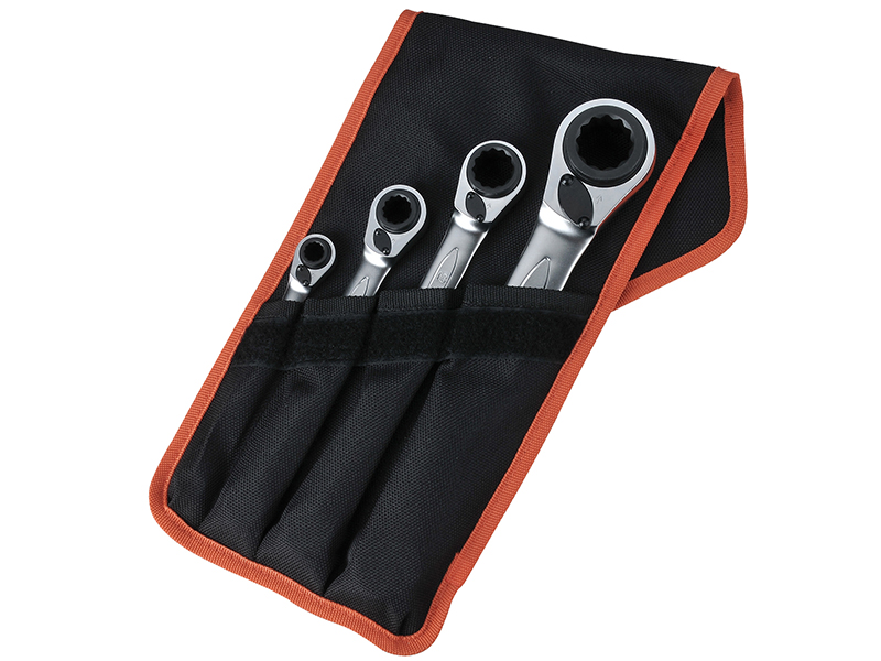 S4RM Series Reversible Ratchet Spanner Set 4 Piece