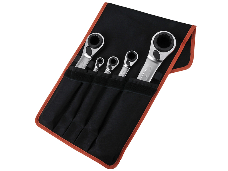 S4RM Series Reversible Ratchet Spanners Set 5 Piece