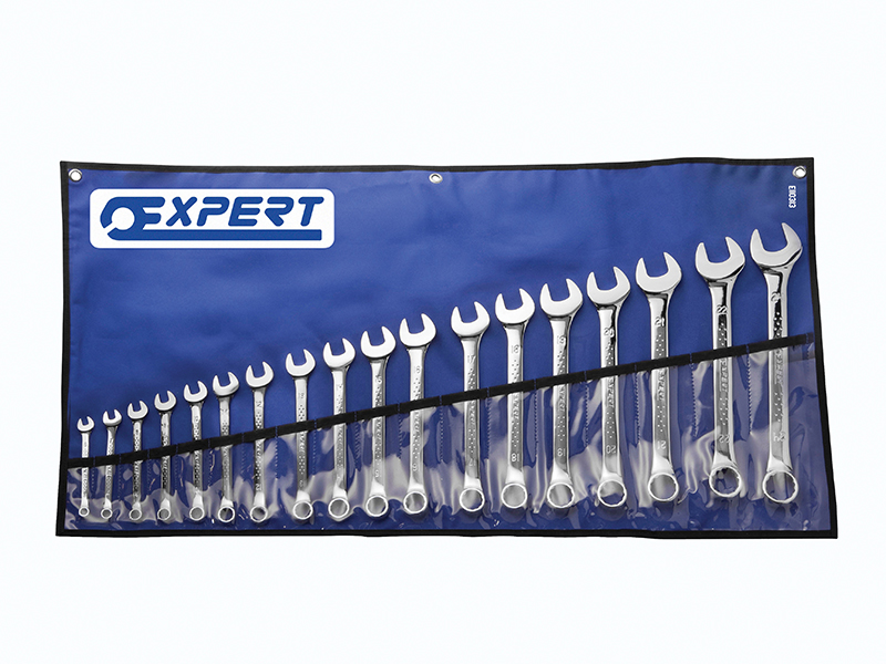 Combination Spanner Set with Tool Roll 18 Piece