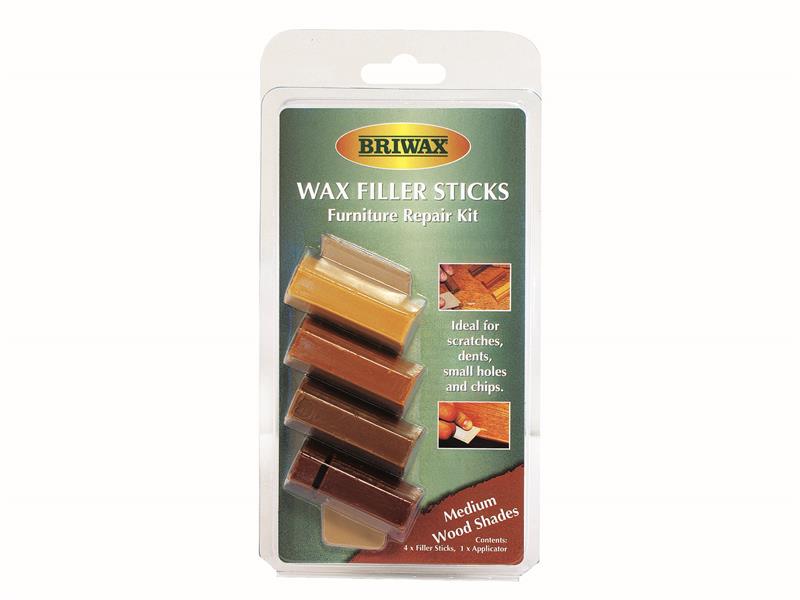 BRWWFSM - Wax Filler Sticks Medium Wood Shades (Pack 4)