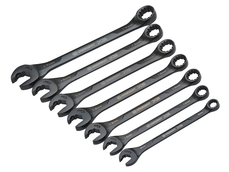 X6 Open End Ratcheting Spanner Set 7 Piece