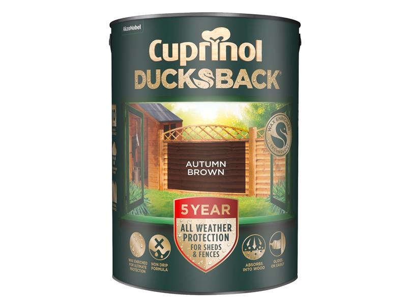 CUPDBAB5L - Ducksback 5 Year Waterproof for Sheds & Fences Autumn Brown 5 litre
