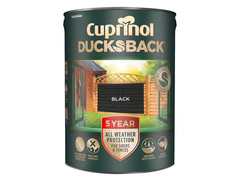 CUPDBBL5L - Ducksback 5 Year Waterproof for Sheds & Fences Black 5 litre