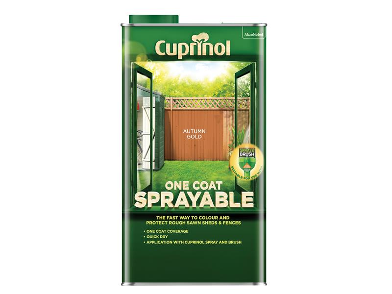 CUPNSFTAG5L - One Coat Sprayable Fence Treatment Autumn Gold 5 litre
