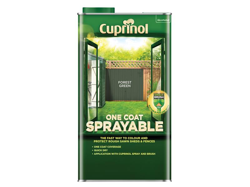CUPNSFTFG5L - One Coat Sprayable Fence Treatment Forest Green 5 litre