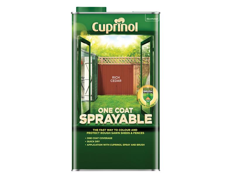 CUPNSFTRC5L - One Coat Sprayable Fence Treatment Rich Cedar 5 litre