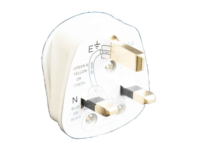 3-Pin Fused Plug 13Amp - White