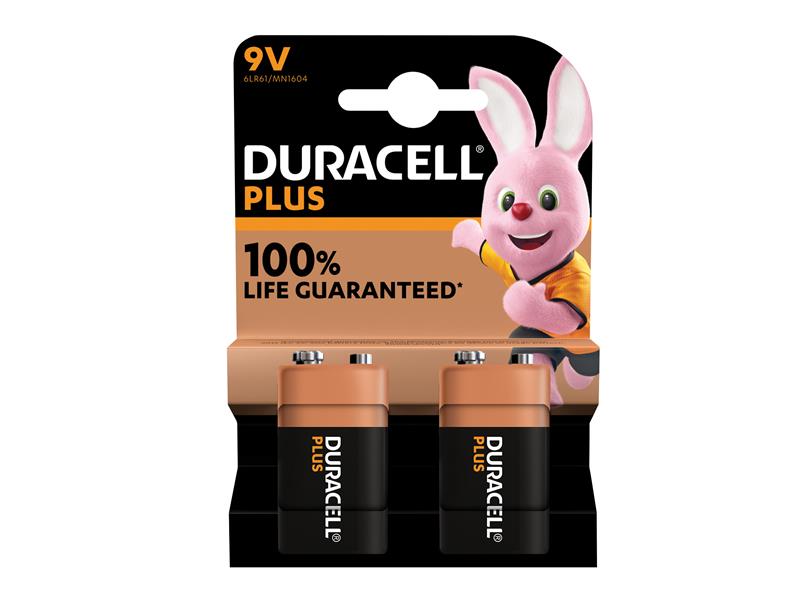 9V Plus Power +100% Batteries Pk2