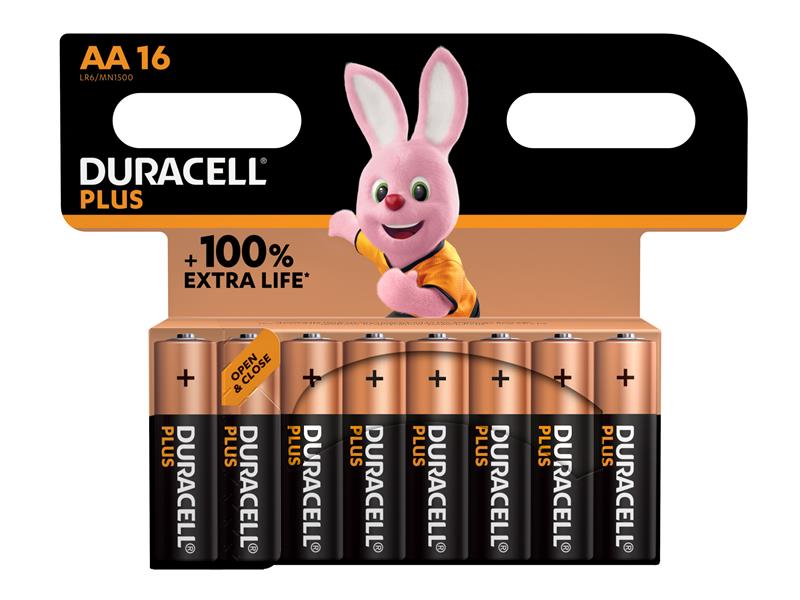 AA Cell +100% Plus Power Batteries Pack 16