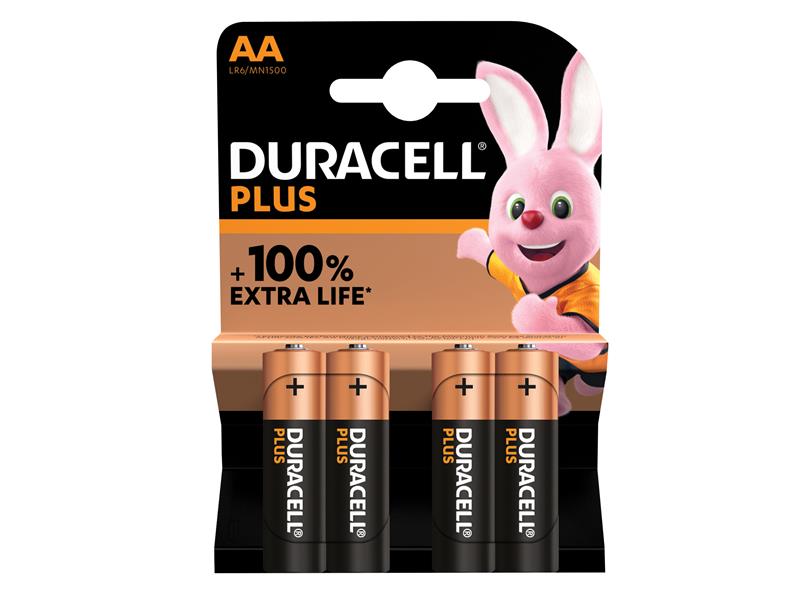 DURAA100PP4 - AA Cell Plus Power +100% Batteries Pk4